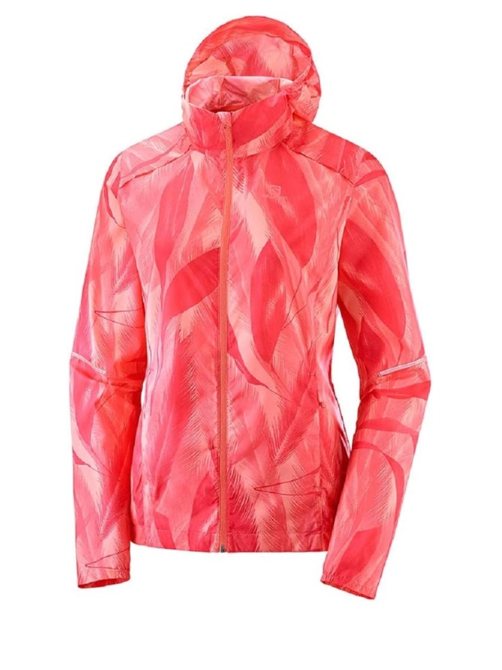Salomon Women’s Agile Wind Print Hoodie Jacket Size XL Red